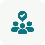 Vector icon of people with a tickmark